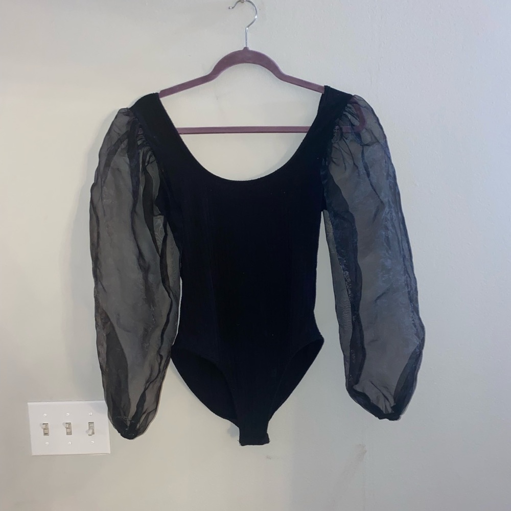 Nastygal organza sleeve bodysuit